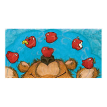 Apple Juggling Bear / Poster Künstlerin Print