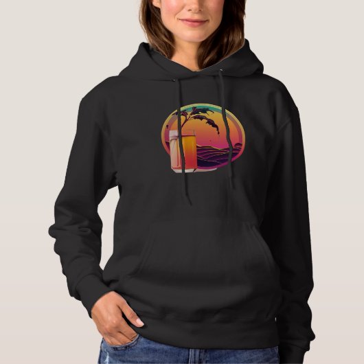 Apple Juice Synthwave 80s Retrowave Aesthetic 1 Hoodie (Vorderseite)