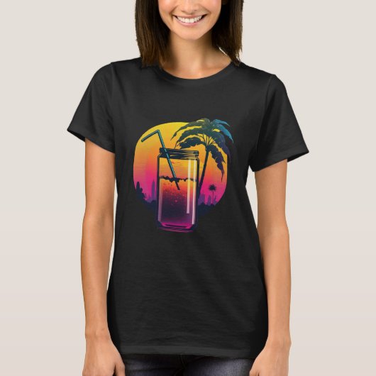 Apple Juice Synthwave 80s Retrowave Aesthetic T-Shirt (Vorderseite)