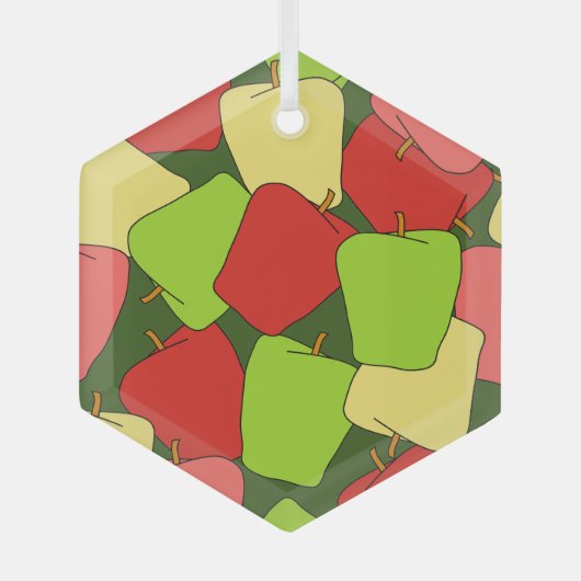 Apple Jumble Muster Ornament Aus Glas (Vorderseite)