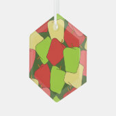 Apple Jumble Muster Ornament Aus Glas (Vorderseite Links)