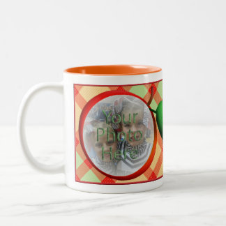 Apple Karierte benutzerdefinierbare Foto-Tasse Zweifarbige Tasse