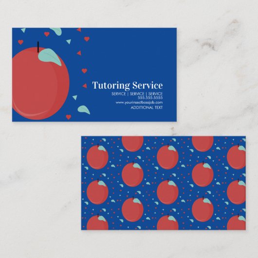 Apple Kids Tutoring Educational Business Card Visitenkarte (Vorne/Hinten)