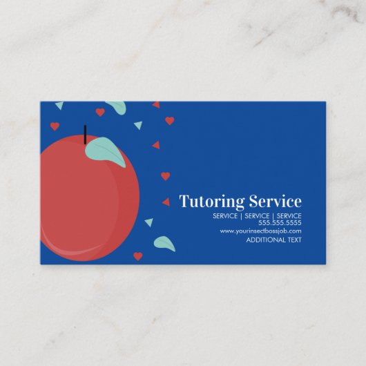 Apple Kids Tutoring Educational Business Card Visitenkarte (Vorderseite)