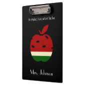 Apple-Klemmbrett für Namen des Lehrer-w (B&W, Rot) Klemmbrett (Links)