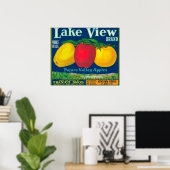 Apple-Label für Lake View - Watsonville, CA Poster (Heimbüro)
