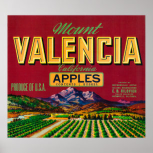 Apple Label Mount Valencia - Watsonville, CA Poster