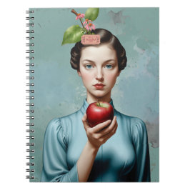 Apple Lady Portrait It's A Beautiful Life Notebook Notizblock
