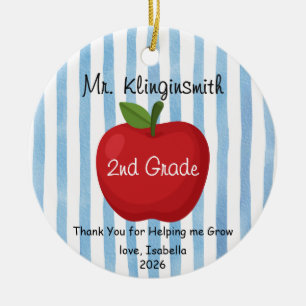 Apple-Lehrer-Dankeschön-Ornament-Geschenk Keramik Ornament