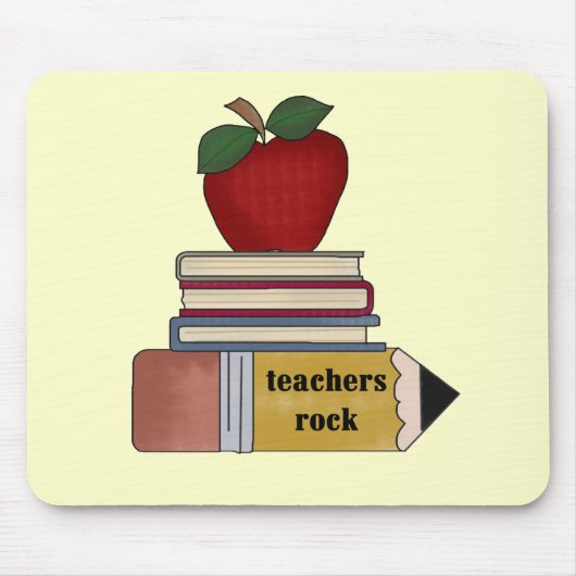 Apple-Lehrer-Felsen-T-Shirts und Geschenke Mousepad (Vorne)