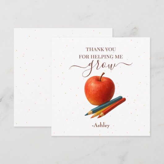 Apple-Lehrer für Wasserfarbe - Danke, Karten (Vorne/Hinten)