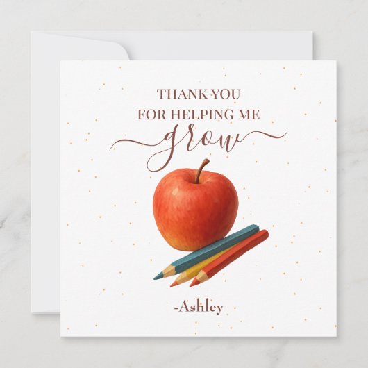Apple-Lehrer für Wasserfarbe - Danke, Karten (Vorderseite)