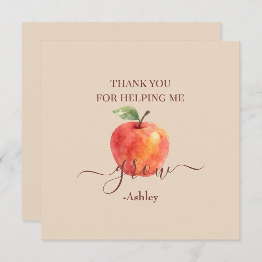 Apple-Lehrer für Wasserfarbe - Danke, Karten (Vorne/Hinten)