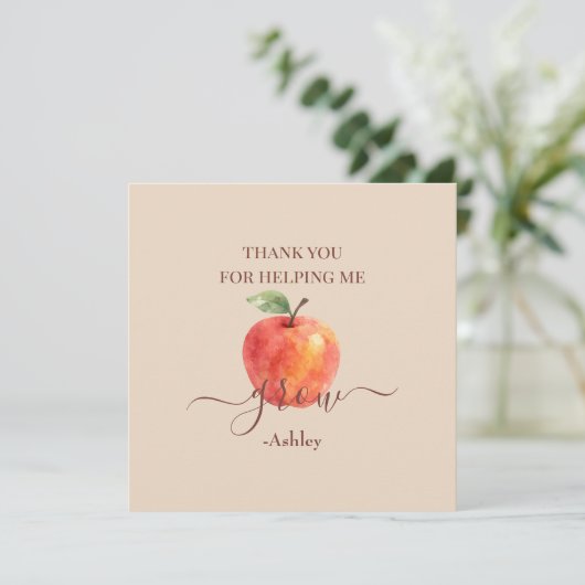 Apple-Lehrer für Wasserfarbe - Danke, Karten (Stehend Vorderseite)
