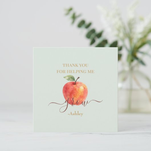 Apple-Lehrer für Wasserfarbe - Danke, Karten (Stehend Vorderseite)