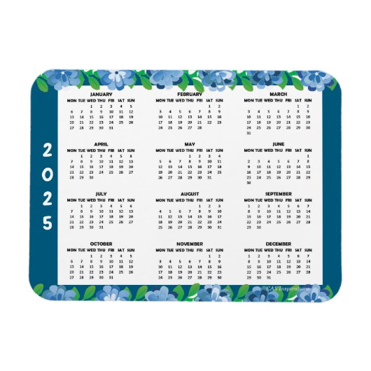 Apple-Lehrer-Kalender 2025 Magnetkarte Magnet (Horizontal)