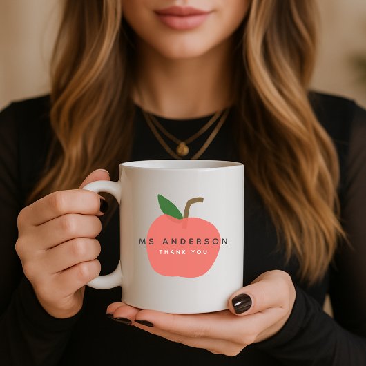 Apple-Lehrer | Moderner Name Danke Niedlicher Spaß Kaffeetasse