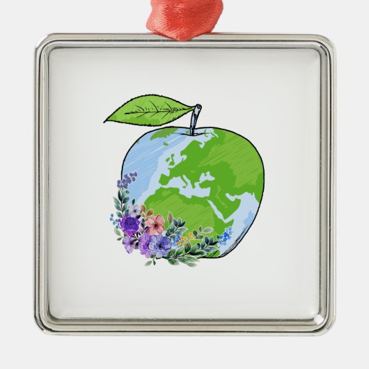 Apple-Lehrer Ornament Aus Metall (Vorne)