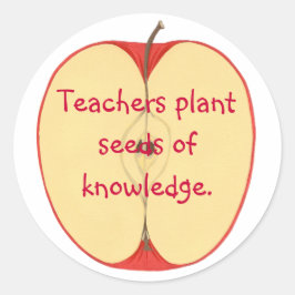 Apple, Lehrer Pflanze Samen von Wissensklebern Runder Aufkleber