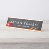 Apple-Lehrer und Pencils-Tafel Schreibtischnamensplakette (Vorderseite )