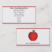Apple-Lehrer-Visitenkarte Visitenkarte (Vorne/Hinten)