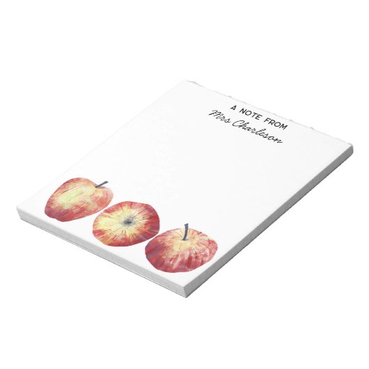 Apple Lehrer Wertschätzung Personalisiert Notizblock (Rotiert)