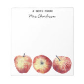 Apple Lehrer Wertschätzung Personalisiert Notizblock (Vorderseite)