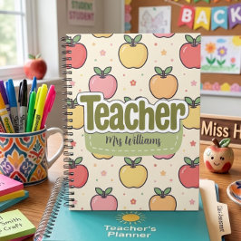 Apple Lehrer Zurück zur Schule Notizbuch Muster  Notizblock