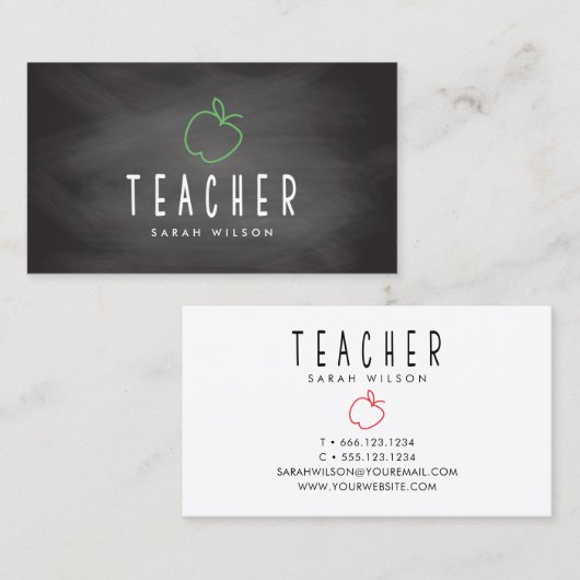 Apple-Lehrerin Visitenkarte (Vorne/Hinten)