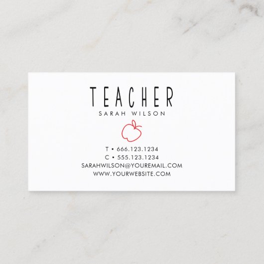 Apple-Lehrerin Visitenkarte (Rückseite)