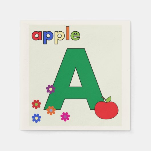 Apple Letter A Napkin Serviette (Vorderseite)