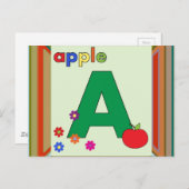 Apple Letter A Postkarte (Vorne/Hinten)