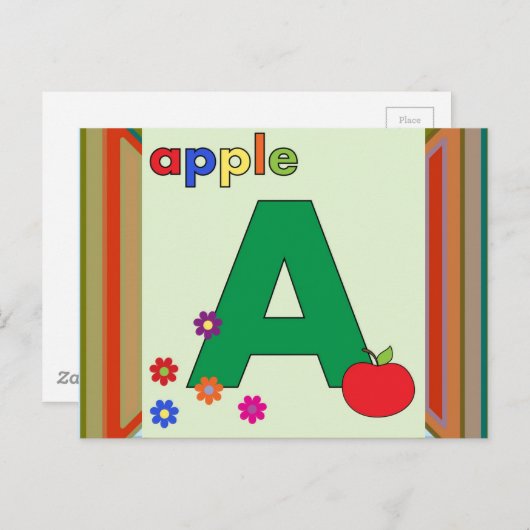 Apple Letter A Postkarte (Vorne/Hinten)