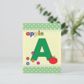 Apple Letter A Postkarte (Stehend Vorderseite)