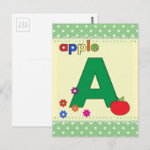 Apple Letter A Postkarte (Vorne/Hinten)