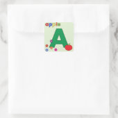 Apple Letter A Quadratischer Aufkleber (Tasche)