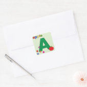 Apple Letter A Quadratischer Aufkleber (Umschlag)