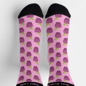 Apple Lila Pattern Socks Socken (Oben)