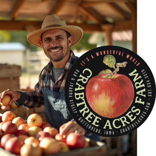 APPLE LOGO Farm Orchard Business Cier Label Runder Aufkleber