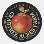 APPLE LOGO Farm Orchard Business Cier Label Runder Aufkleber (Vorderseite)