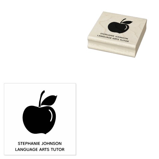Apple Logo Teacher Tutor Zuhause Business Gummistempel (Stempel)