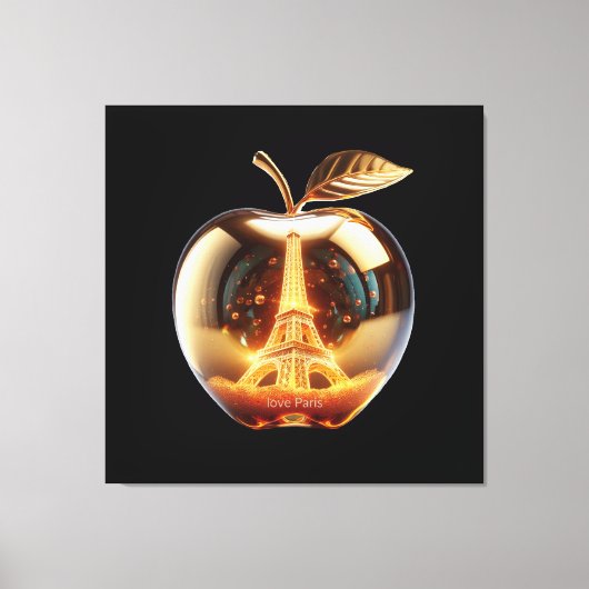 Apple Love Paris Leinwanddruck (Vorderseite)
