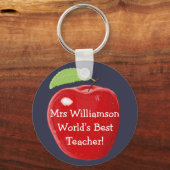 Apple-Malerei der personalisiertsten Lehrerin der  Schlüsselanhänger (Vorderseite)