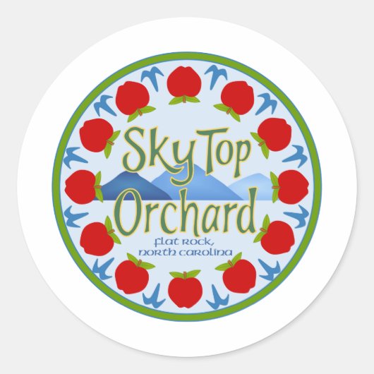 Apple Mandala - Blue Runder Aufkleber (Vorderseite)