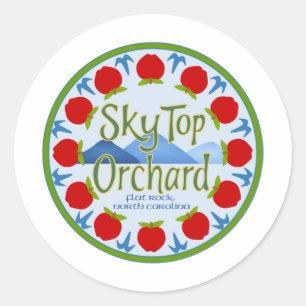 Apple Mandala - Blue Runder Aufkleber