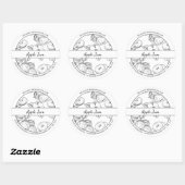 Apple-Marke für Schwarz-Weiß-Sketch Runder Aufkleber (Blatt)