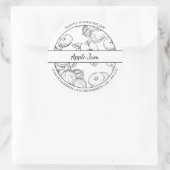 Apple-Marke für Schwarz-Weiß-Sketch Runder Aufkleber (Tasche)