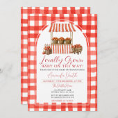 Apple Market Baby Shower Gingham Einladung (Vorne/Hinten)