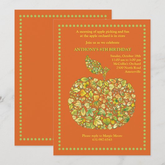 Apple Marquee Einladung (Vorne/Hinten)