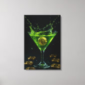 Apple Martini Glas mit schwimmender Bitcoin Art Leinwanddruck (Vorderseite)